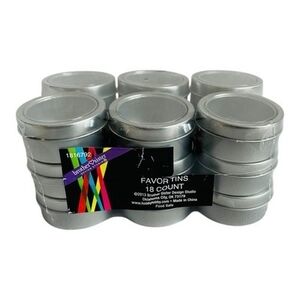 Brother Sister Design Studio Silver Round Favor Tins 18 Count Food Safe New